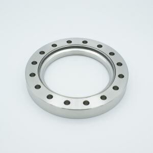 UHV Viewport, IR Grade LOW OH Fused Silica, Zero Length Profile, 3.88" View Dia, 6.00" Conflat Flange