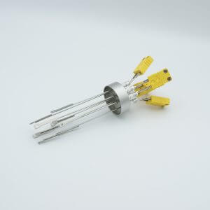 Thermocouple Feedthrough, Type K, 5 Pairs, Miniature Connectors, 1.50" Dia Stainless Steel Weld Adapter