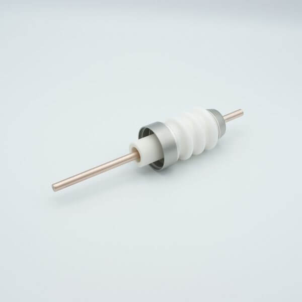 Power Feedthrough, 20,000 Volts, 180 Amps, 1 Pin, 0.25" Copper Conductor, 1.50" Dia Stainless Steel Weld Adapter