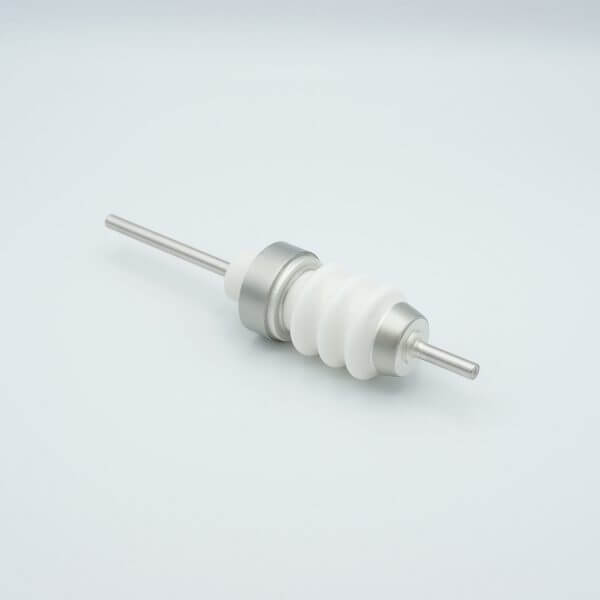 Power Feedthrough, 20,000 Volts, 7 Amps, 1 Pin, 0.25" Stainless Steel Conductor, 1.50" Dia Stainless Steel Weld Adapter