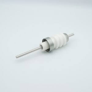 Power Feedthrough, 20,000 Volts, 55 Amps, 1 Pin, 0.25" Nickel Conductor, 1.50" Dia Stainless Steel Weld Adapter