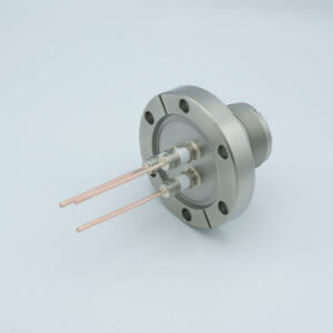 MS High Current Series, Multipin Feedthrough, 3 Pins, 700 Volts, 15 Amps per Pin, 0.094" Nickel Conductors, 2.75" Conflat Flange