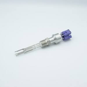 Thermocouple Feedthrough, Type E, 3 Pairs, Miniature Connectors, 0.5" NPT Fitting