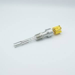 Thermocouple Feedthrough, Type K, 3 Pairs, Miniature Connectors, 0.5" NPT Fitting