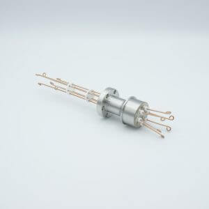 MPF - A0791-2-CF Thermocouple Feedthrough, Type R-S, 3 Pairs, Screw-type Connector, 1.33" Conflat Flange