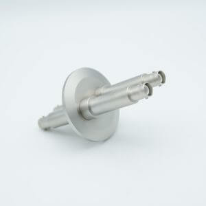 MPF - A0859-1-QF SHV-5 Coaxial Feedthrough, 2 Pins, Grounded Shield, Double-Ended, 2.16" QF / KF Flange