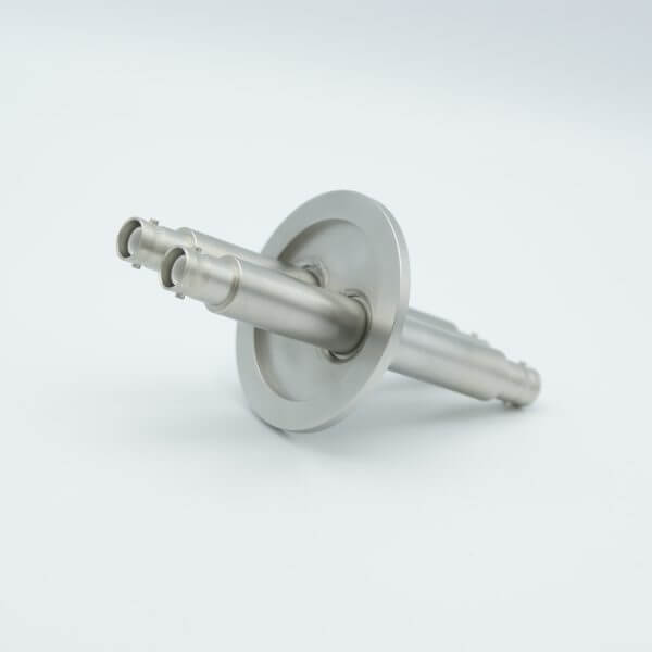 MPF - A0859-1-QF SHV-5 Coaxial Feedthrough, 2 Pins, Grounded Shield, Double-Ended, 2.16" QF / KF Flange