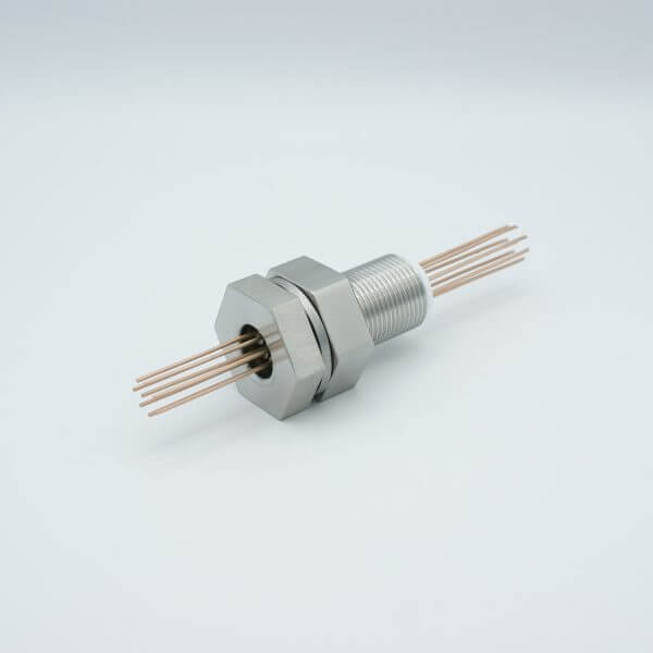 MPF - A0971-2-BP Power Feedthrough, 1000 Volts, 25 Amps, 8 Pins, 0.050" Copper Conductors, 1.0" Baseplate Bolt
