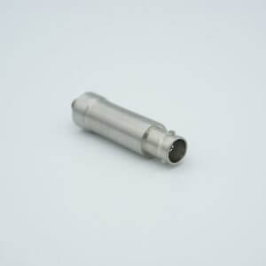 BNC-Microdot Crystal Sensor Feedthrough, 1 Pin, Grounded Shield, 0.528" Dia SS Weld Adapter, Without Air-side Connector