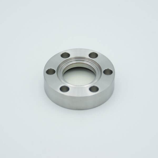 UHV Viewport, EUV Grade (Laser) Fused Silica, Zero Length Profile, BBAR Coated 225-450nm, 0.63" View Dia., 1.33" Conflat Flange