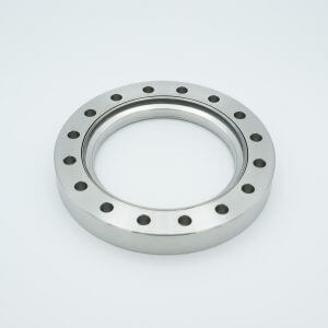 UHV Viewport, UV Grade Fused Silica, Non-Magnetic, 3.88" View Dia, 6.00" Conflat Flange ( 316LN )
