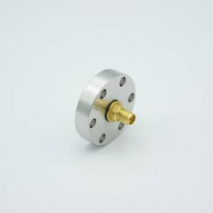 MPF - A12414-1-CF: SMA K-Type (2.92mm) Coaxial Feedthrough, 50 Ohm Matched Impedance to 40 GHz, 1 Pin, Grounded Shield, Double-Ended, 1.33" Conflat Flange