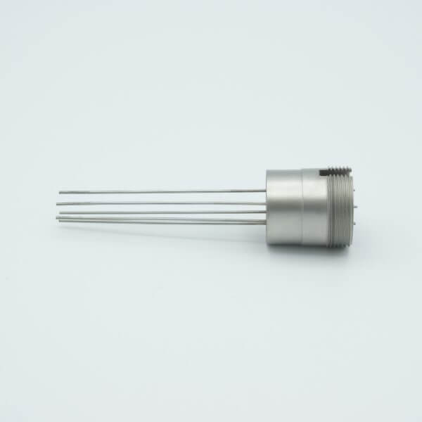 MPF - A1424-1-W Multipin Feedthrough, 5 Pins, 500 Volts, 3.5 Amps per Pin, 0.032" Dia Conductors, 0.75" Dia Stainless Steel Weld Adapter