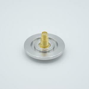 MPF - A14339-1-QF: SMA Coaxial Feedthrough, 50 Ohm Matched Impedance to 18 GHz, 1 Pin, Grounded Shield, Double-Ended, 1.57" QF / KF Flange