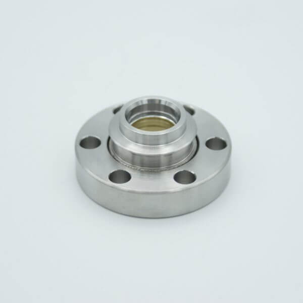 UHV Viewport, Non-Magnetic Zinc Selenide (ZnSe), Uncoated, UHV Rated Vacuum Optics, 0.40" View Dia, 1.33" Conflat Flange (316LN)
