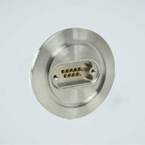 MPF - A1529-1-QF Subminiature D-type Multipin Feedthrough, 9 Pins, 500 Volts, 5 Amps per Pin, 2.16" QF / KF Flange