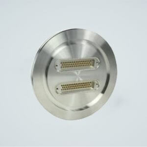 MPF - A1529-6-ISO Subminiature D-type Multipin Feedthrough, 2 x 50 Pins, 500 Volts, 5 Amps per Pin, 5.12" ISO Flange