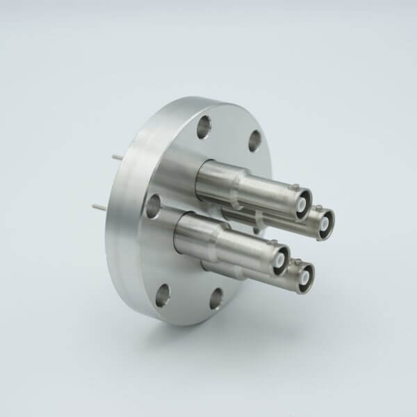 MPF - A1601-5-CF SHV-10 Coaxial Feedthrough, 4 Pins, Grounded Shield, Exposed Insulator, 2.75" Conflat Flange