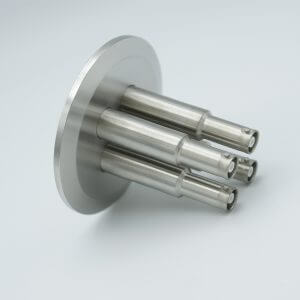 MPF - A1602-5-QF SHV-10 Coaxial Feedthrough, 4 Pins, Grounded Shield, 2.95" QF / KF Flange