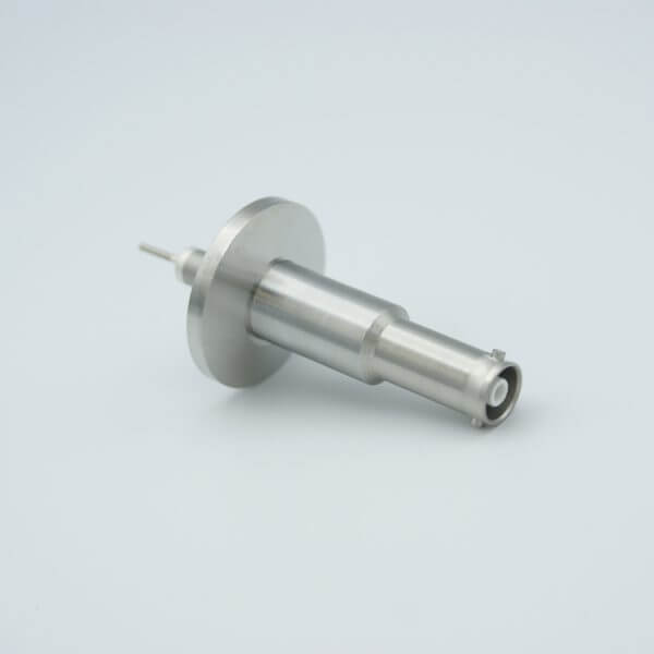 MPF - A1603-1-QF SHV-10 Coaxial Feedthrough, 1 Pin, Grounded Shield, Exposed Insulator, 1.18" QF / KF Flange