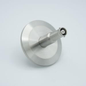 MPF - A1603-2-QF SHV-10 Coaxial Feedthrough, 1 Pin, Grounded Shield, Exposed Insulator, 2.16" QF / KF Flange