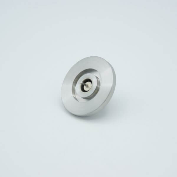 MPF - A1649-2-QF Microdot Coaxial Feedthrough, 1 Pin, Grounded Shield, 1.18" QF / KF Flange, Without Air-side Connector