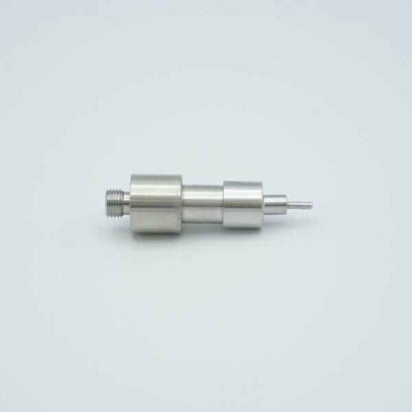 MPF -A1908-1-W SMA Coaxial Feedthrough, 50 Ohm Matched Impedance, 1 Pin, Grounded Shield, 0.495" Dia SS Weld Adapter