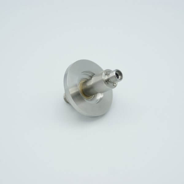 MPF -A2127-1-QF SMA Coaxial Feedthrough, 50 Ohm Matched Impedance, 1 Pin, Grounded Shield, Double-Ended, 1.18" QF / KF Flange