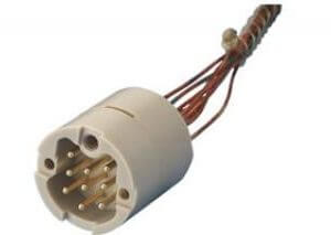 Subminiature C-type Connector/Cable, 9 Pins, In-Vacuum, Peek Connector w/ Kapton Wire, 19" Length, Male Pins