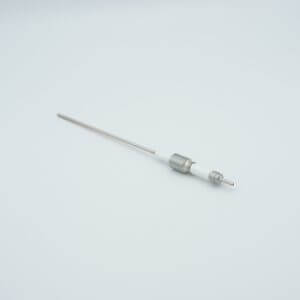 Power Feedthrough with Power Glove Connector, 10,000 Volts, 3 Amp, 1 Pin, 0.094" Stainless Steel Conductor, 0.44" Dia Stainless Steel Weld Adapter
