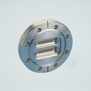 MPF - A2565-1-CF Subminiature D-type Multipin Feedthrough, 2 x 25 Pins, 500 Volts, 5 Amps per Pin, 4.50" Conflat Flange