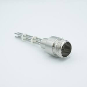 MPF - A2566-5-W MS High Current Series, Multipin Feedthrough, 4 Pins, 700 Volts, 16 Amps per Pin, 0.094" Nickel Conductors, 0.75" Dia Stainless Steel Weld Adapter