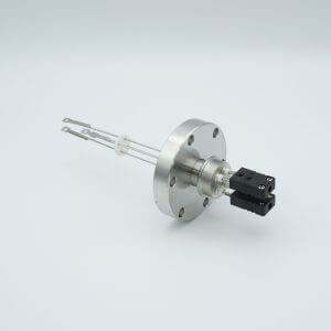 MPF - A2612-1-CF Thermocouple Feedthrough, Type J, 2 Pairs, Miniature Connectors, 2.75" Conflat Flange