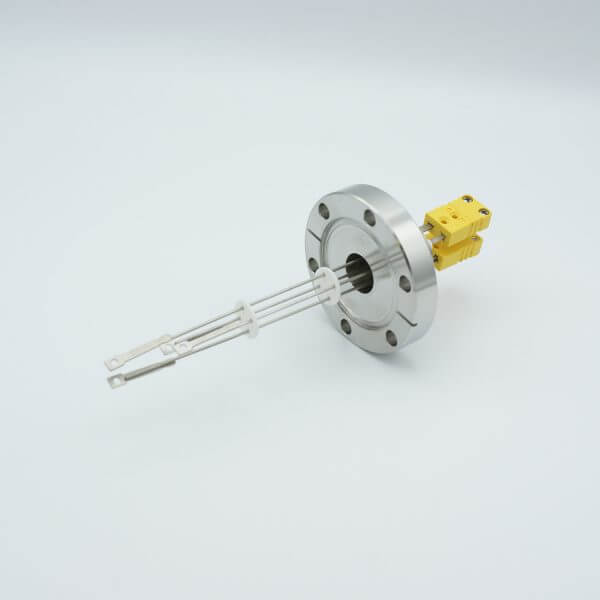 MPF - A2612-2-CF Thermocouple Feedthrough, Type K, 2 Pairs, Miniature Connectors, 2.75" Conflat Flange