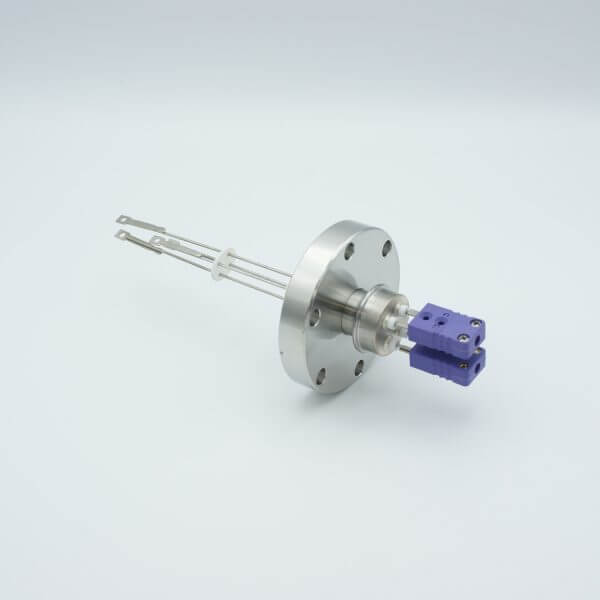 MPF - A2612-4-CF Thermocouple Feedthrough, Type E, 2 Pairs, Miniature Connectors, 2.75" Conflat Flange
