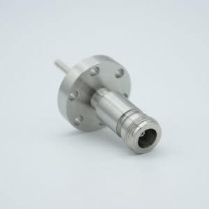 MPF - A2714-2-CF Type-N Coaxial Feedthrough, 50 Ohm Matched Impedance, 1 Pin, Grounded Shield, 1.33" Conflat Flange, Without Air-side Connector