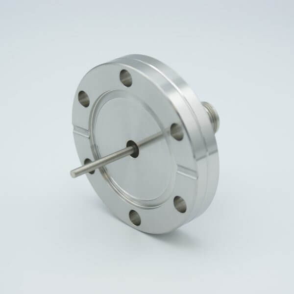 MPF - A2714-34-CF Type-N Coaxial Feedthrough, 50 Ohm Matched Impedance, 1 Pin, Grounded Shield, 2.75" Conflat Flange