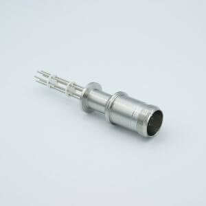 MS Series, Multipin Feedthrough, 6 Pins, 700 Volts, 10 Amps per Pin, 0.062" Dia Conductors, w/ Air-side Connector, 1.18" QF / KF Flange