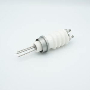 Power Feedthrough, 25,000 Volts, 3 Amps, 3 Pins, 0.094" Stainless Steel Conductors, 1.50" Dia Stainless Steel Weld Adapter