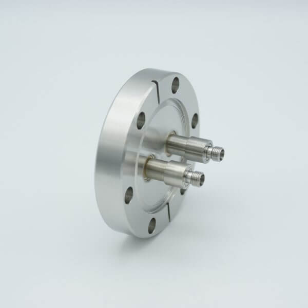 MPF - A4076-1-CF SMA Coaxial Feedthrough, 50 Ohm Matched Impedance, 2 Pins, Grounded Shield, Double-Ended, 2.75" Conflat Flange