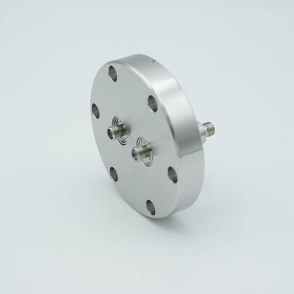 MPF - A4076-1-CF SMA Coaxial Feedthrough, 50 Ohm Matched Impedance, 2 Pins, Grounded Shield, Double-Ended, 2.75" Conflat Flange