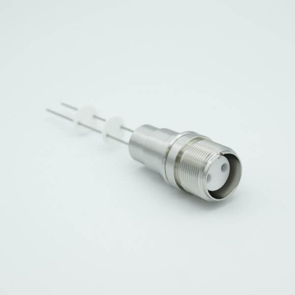 MPF - A4207-1-W MS High Voltage Series, Multipin Feedthrough, 2 Pins, 12,000 Volts, 7.5 Amps per Pin, 0.05" Moly Conductors, 0.75" Dia Stainless Steel Weld Adapter