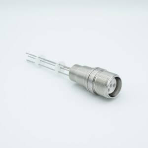 MPF - A4208-1-W MS High Voltage Series, Multipin Feedthrough, 4 Pins, 12,000 Volts, 7.5 Amps per Pin, 0.05" Moly Conductors, 0.75" Dia Stainless Steel Weld Adapter