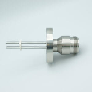 MS High Current Series, Multipin Feedthrough, 4 Pins, 700 Volts, 25 Amps per Pin, 0.142" Nickel Conductors, 2.75" Conflat Flange