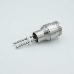 MS High Current Series, Multipin Feedthrough, 2 Pins, 700 Volts, 40 Amps per Pin, 0.142" Moly Conductors, 1.00" Dia Stainless Steel Weld Adapter