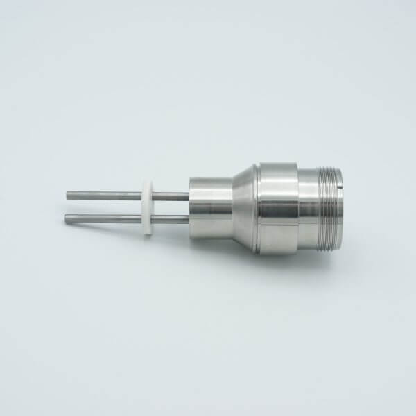MPF - A5076-1-W MS High Current Series, Multipin Feedthrough, 2 Pins, 700 Volts, 25 Amps per Pin, 0.142" Nickel Conductors, 1.00" Dia Stainless Steel Weld Adapter