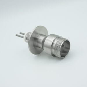 MS High Current Series, Multipin Feedthrough, 2 Pins, 700 Volts, 40 Amps per Pin, 0.142" Moly Conductors, 2.16" QF / KF Flange
