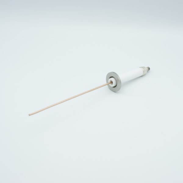 Power Feedthrough, 20,000 Volts, 50 Amps, 1 Pin, 0.094" Copper Conductor, 1.18" QF / KF Flange