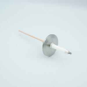 Power Feedthrough, 20,000 Volts, 50 Amps, 1 Pin, 0.094" Copper Conductor, 2.95" QF / KF Flange
