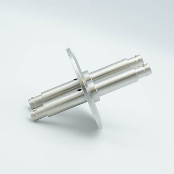 MPF - A6974-1-QF SHV-5 Coaxial Feedthrough, 2 Pins, Grounded Shield, Double-Ended, 2.95" QF / KF Flange